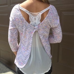 Open lace back shirt